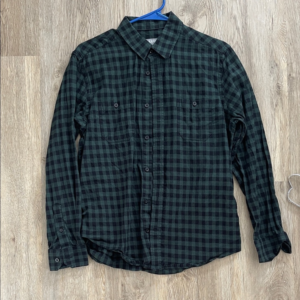 Ash and Erie M Men's Green Plaid Shirt